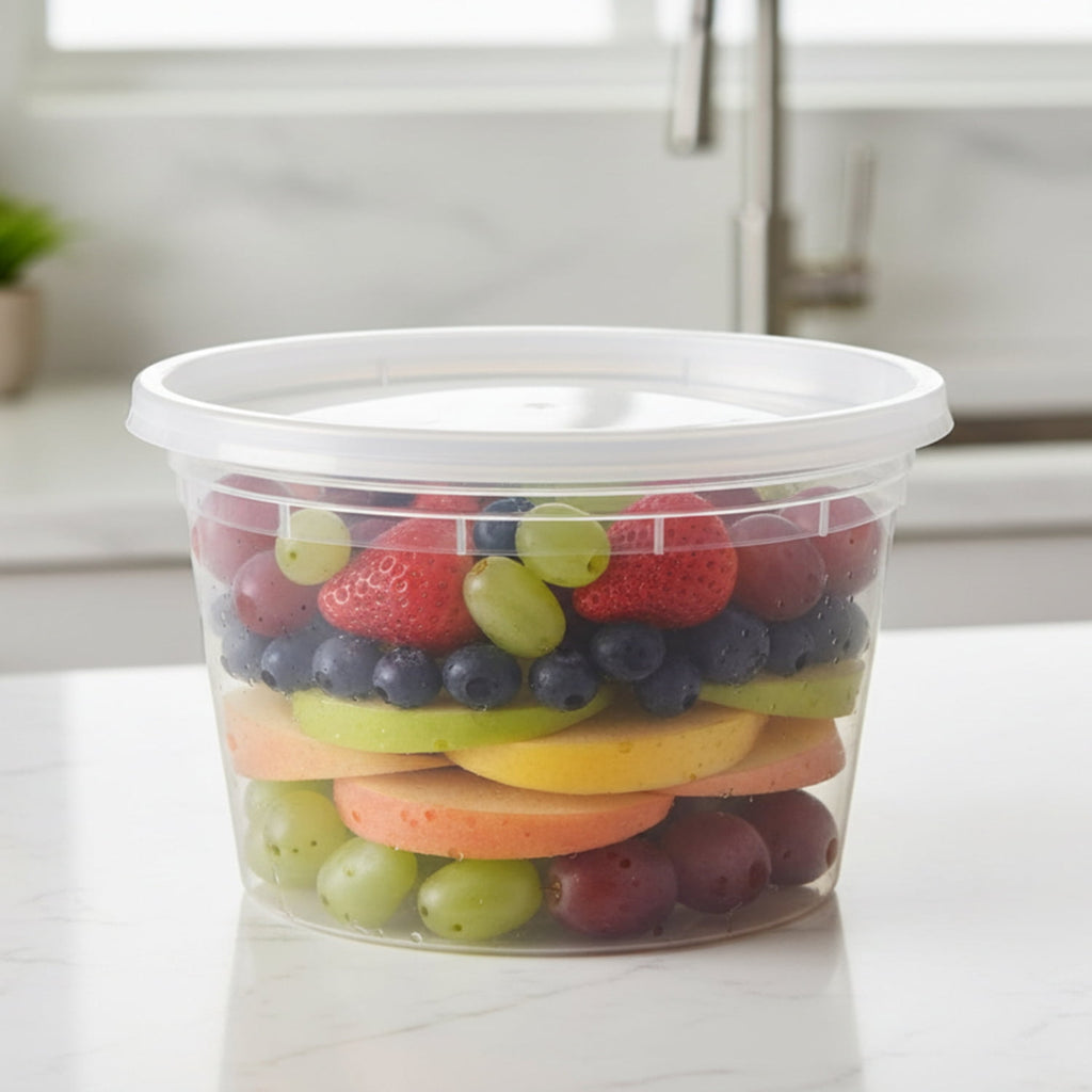 (4 pack) Mainstays Plastic Deli Containers, 40 Pieces, 16 oz, Meal Prep and Batch Cooking