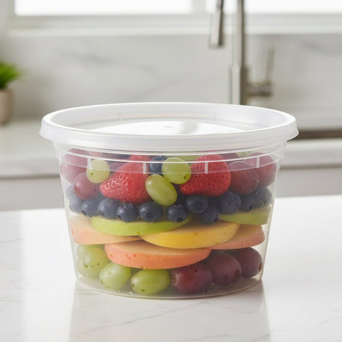 (4 pack) Mainstays Plastic Deli Containers, 40 Pieces, 16 oz, Meal Prep and Batch Cooking