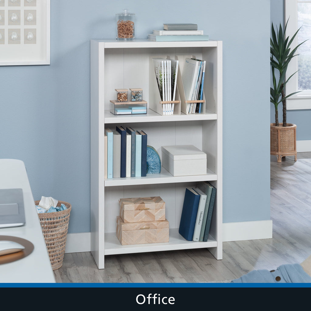 Mainstays Westley 3-Shelf Bookcase, White Grain Finish
