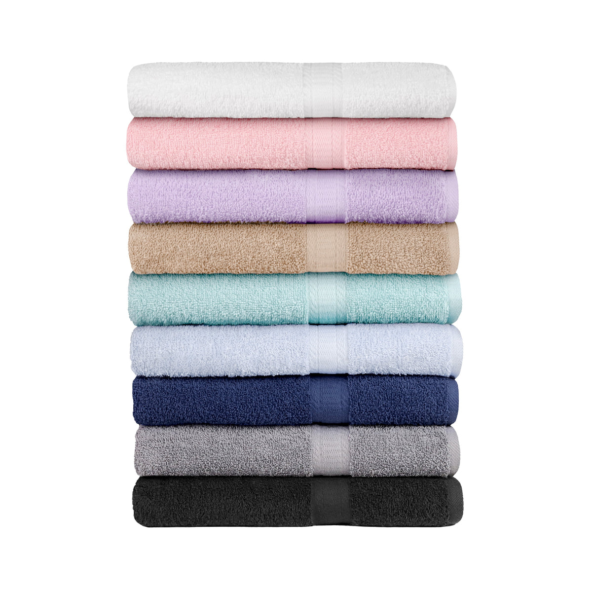 Mainstays 18-Piece 100% Cotton Towel Set, Navy, 4 Bath Towels, 4 Hand Towels, 10 Washcloths