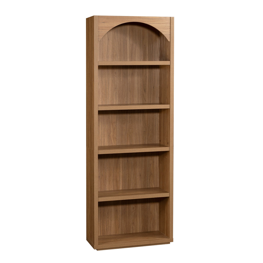 Mainstays Westley 5 Shelf Arch Bookcase, Warm Walnut Finish