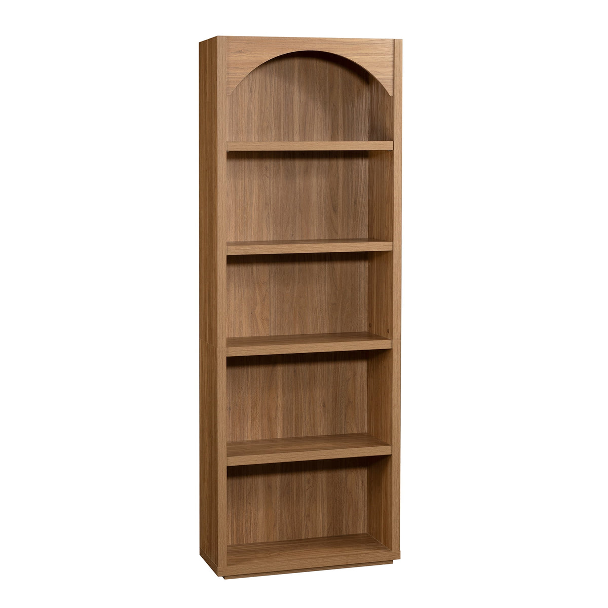 Mainstays Westley 5 Shelf Arch Bookcase, Warm Walnut Finish