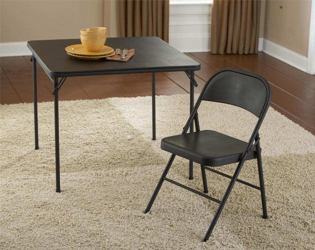 (8 pack) Mainstays Steel Folding Chair, Black, Set of 4