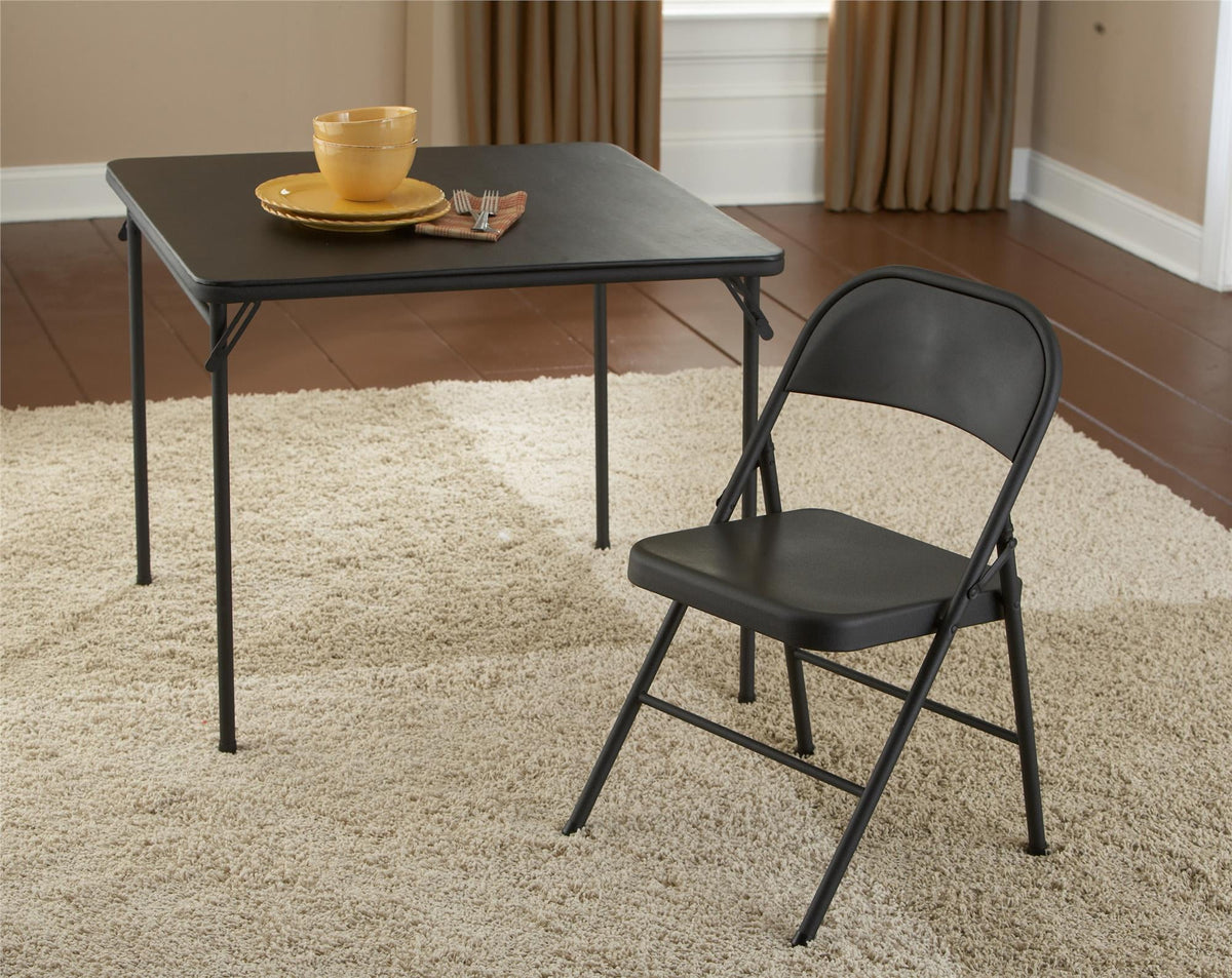 (8 pack) Mainstays Steel Folding Chair, Black, Set of 4