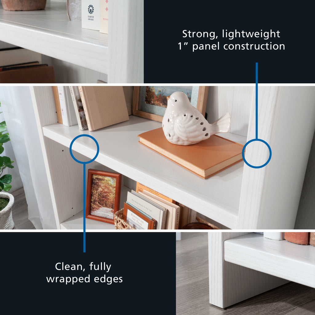 Mainstays Westley 3-Shelf Bookcase, White Grain Finish