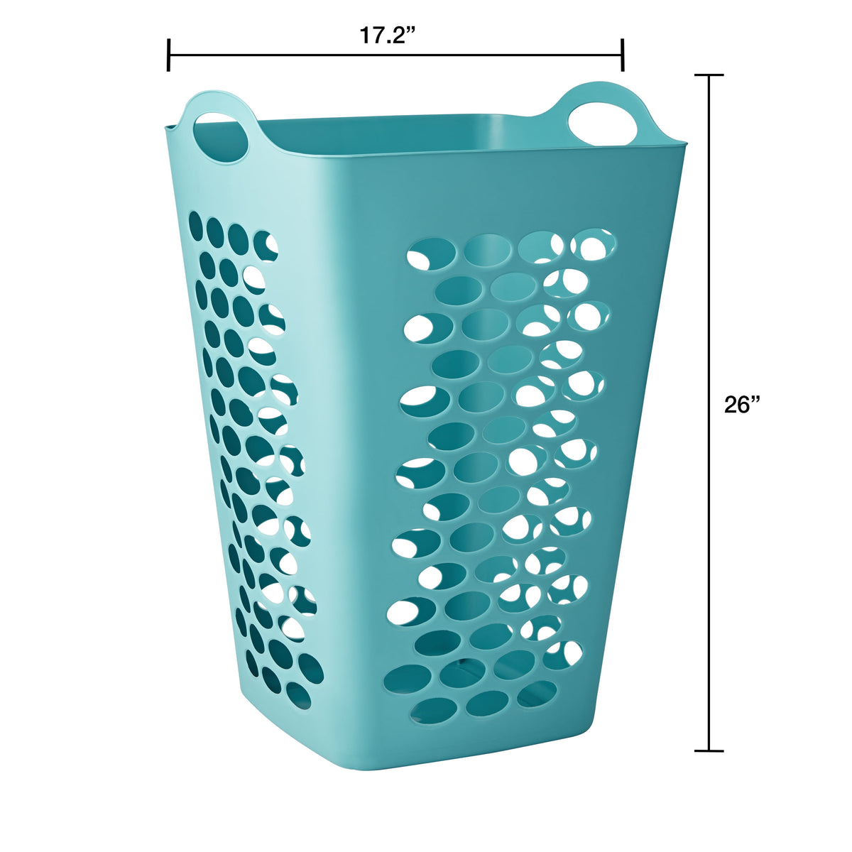 (3 pack) Mainstays 2 Bushel Flexible Square Laundry Hamper, Teal
