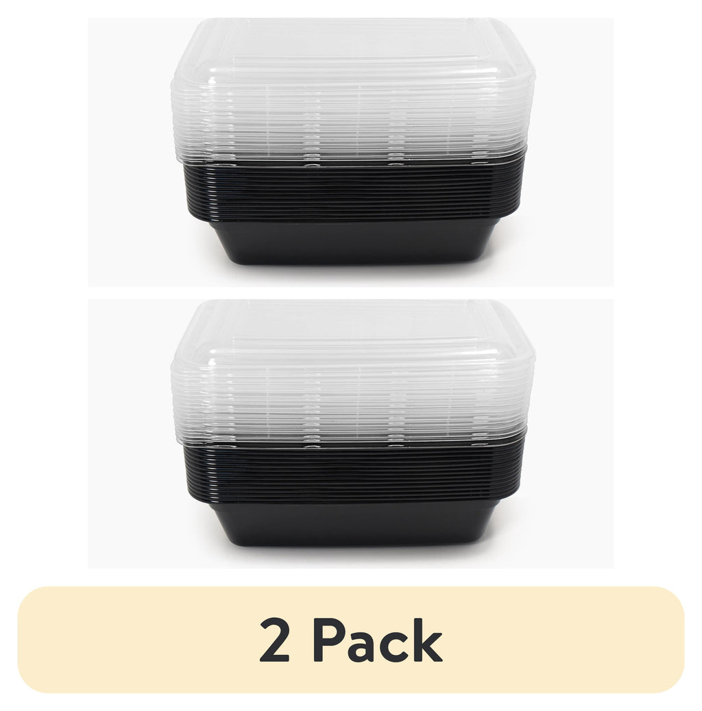 (2 pack) Mainstays 30-Piece (15 Containers + 15 Lids) Meal Prep, BPA-Free, Microwave and Dishwasher Safe