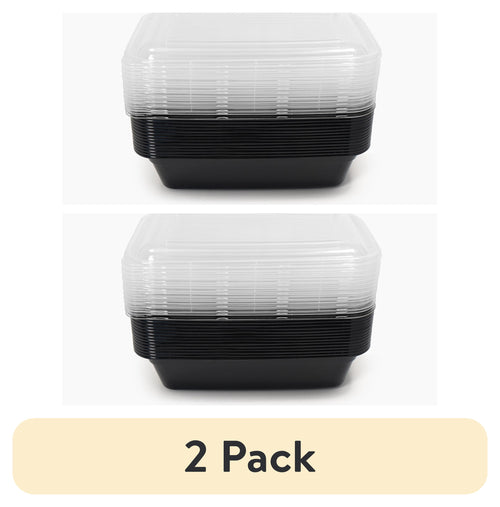 (2 pack) Mainstays 30-Piece (15 Containers + 15 Lids) Meal Prep, BPA-Free, Microwave and Dishwasher Safe