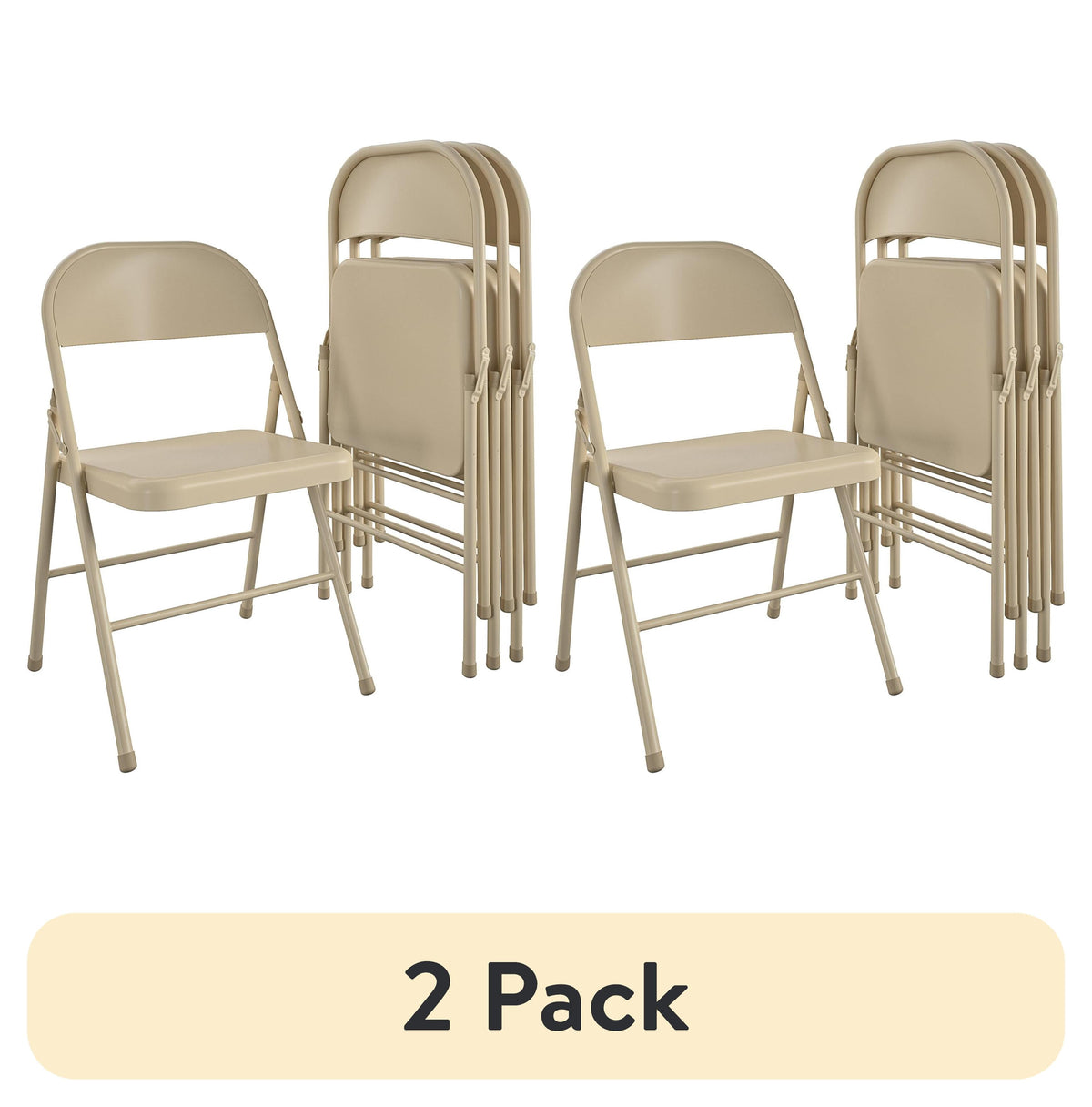 Pillar Home Steel Folding Chair, Black, Set of 4