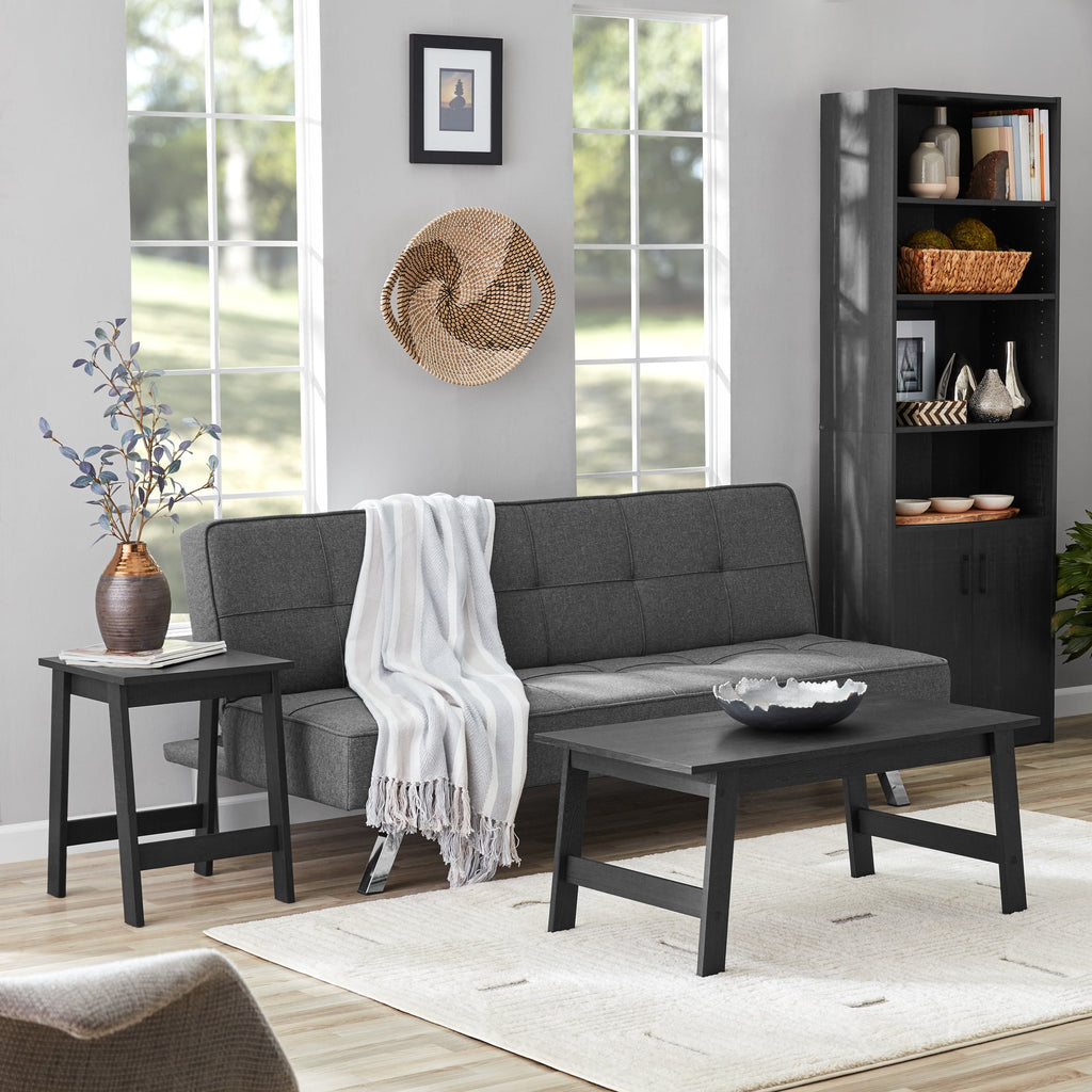 Mainstays 5 Shelf Bookcase with Doors, Black Finish