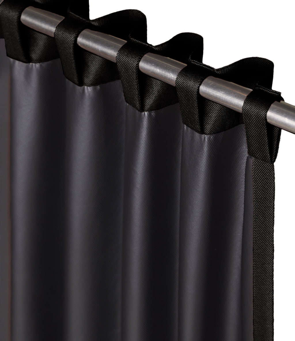 Mainstays Solid Black Blackout Curtain Panel Set with Back Tabs - 4 Pack, 30" x 63"