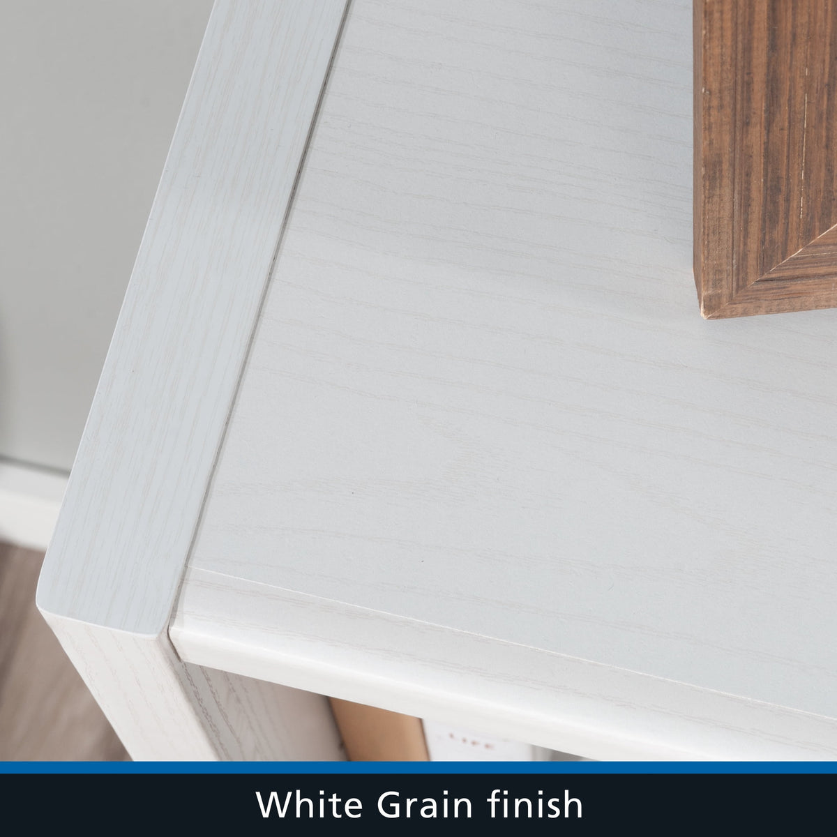 Mainstays Westley 3-Shelf Bookcase, White Grain Finish