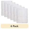(6 pack) Mainstays Basic Bath Sheet, 100% Cotton, White