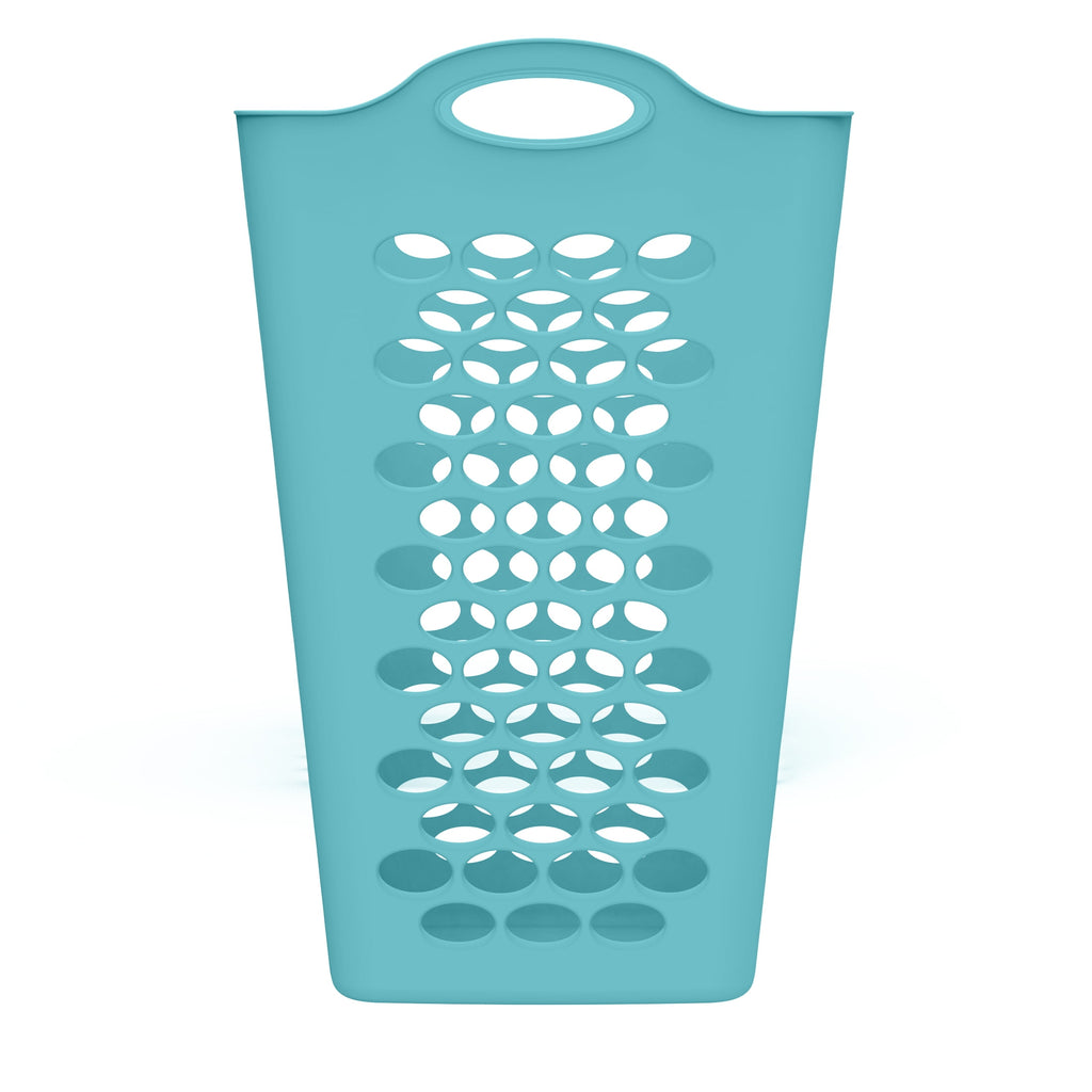 (3 pack) Mainstays 2 Bushel Flexible Square Laundry Hamper, Teal
