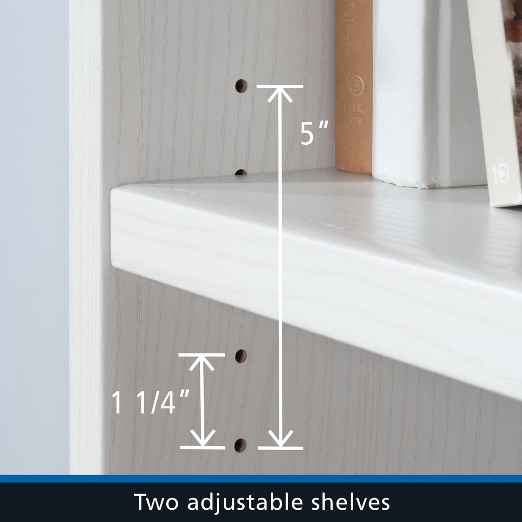 Mainstays Westley 3-Shelf Bookcase, White Grain Finish