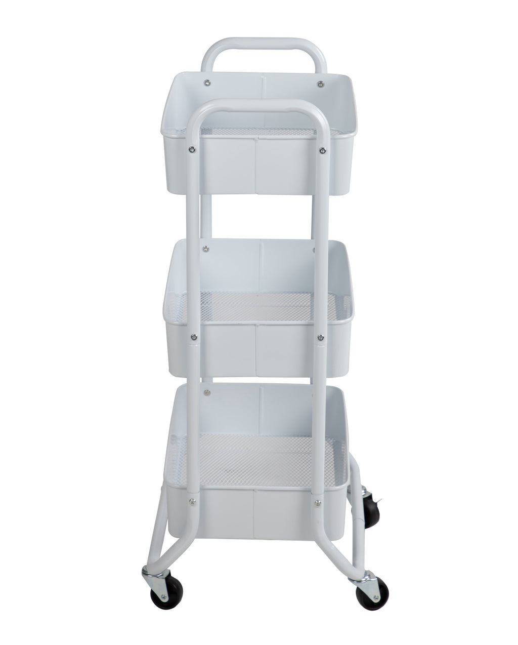 Mainstays 3-Tier Metal Laundry Cart, Arctic White, Rolling