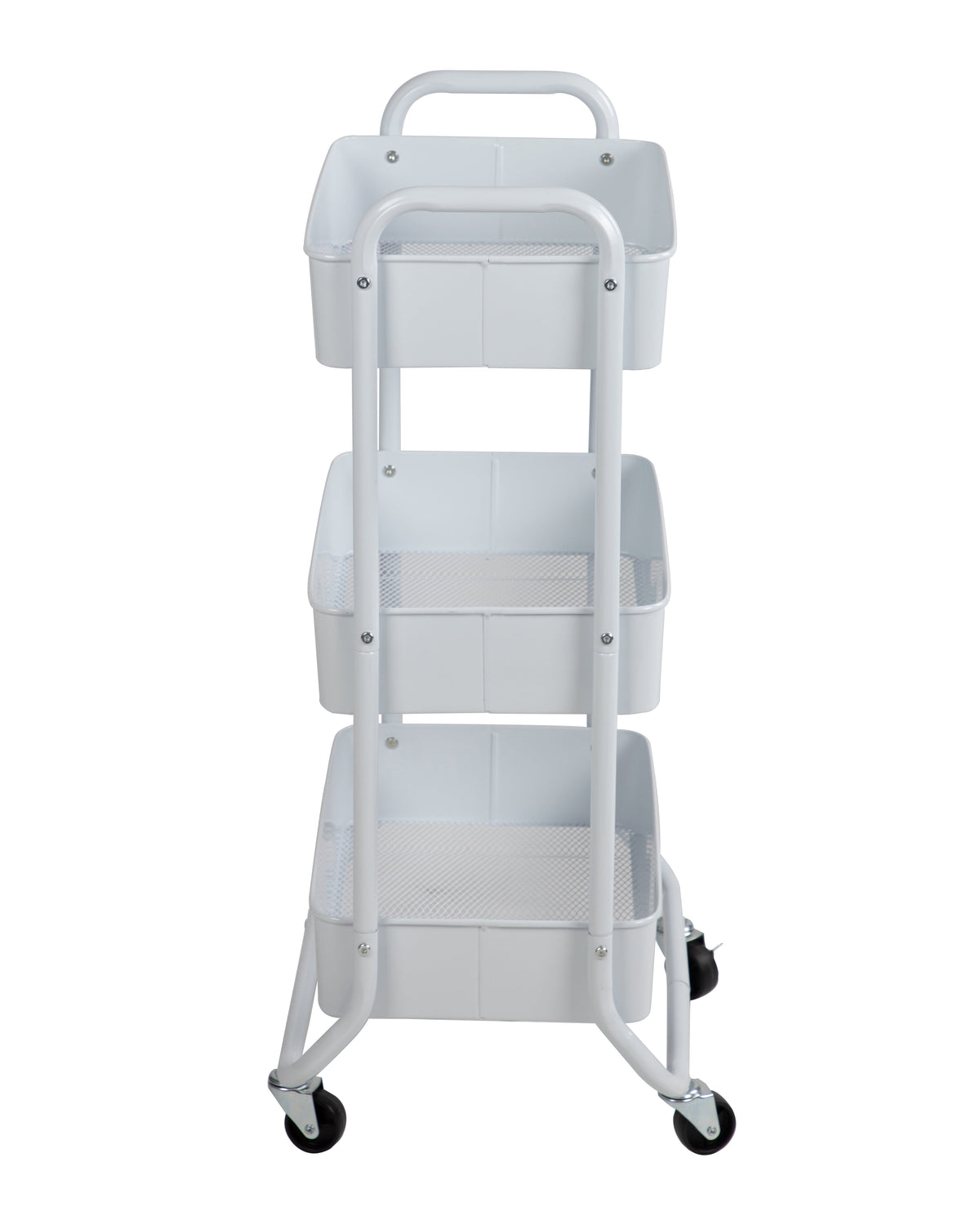 Mainstays 3-Tier Metal Laundry Cart, Arctic White, Rolling