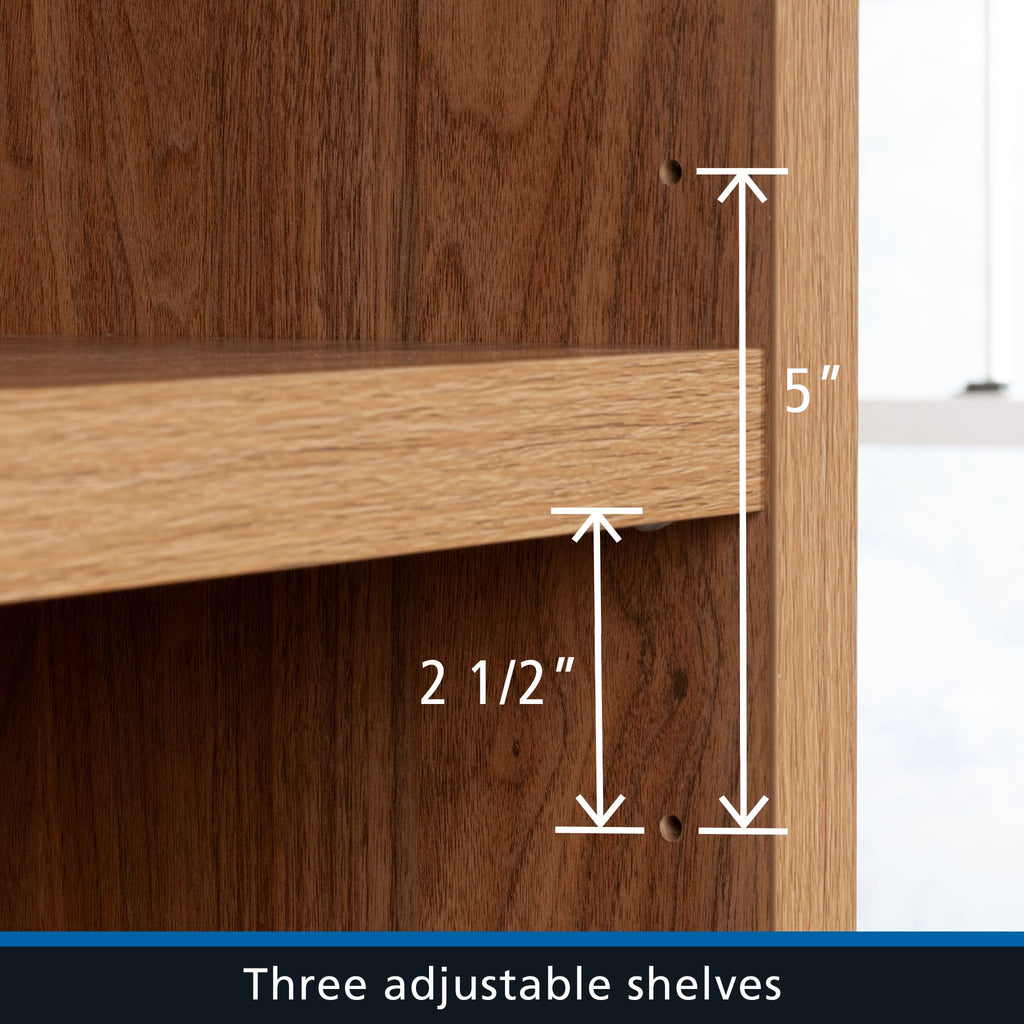 Mainstays Westley 5 Shelf Arch Bookcase, Warm Walnut Finish