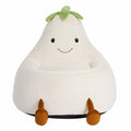 CONCETTA 24in Bean Bag Chair, Soft Faux Rabbit Fur Fabric, Cute Eggplant Lazy Chair for Kids, Living Rooms, Beige