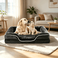 CONCETTA 42"x32" Orthopedic Dog Bed, XL Pet Sofa Bed with Egg Crate Foam Support, Machine Washable Cover, Gray