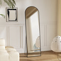 CONCETTA 56"x15" Arched Full Length Mirror, Full Body Standing Mirror Floor Mirrors, Black