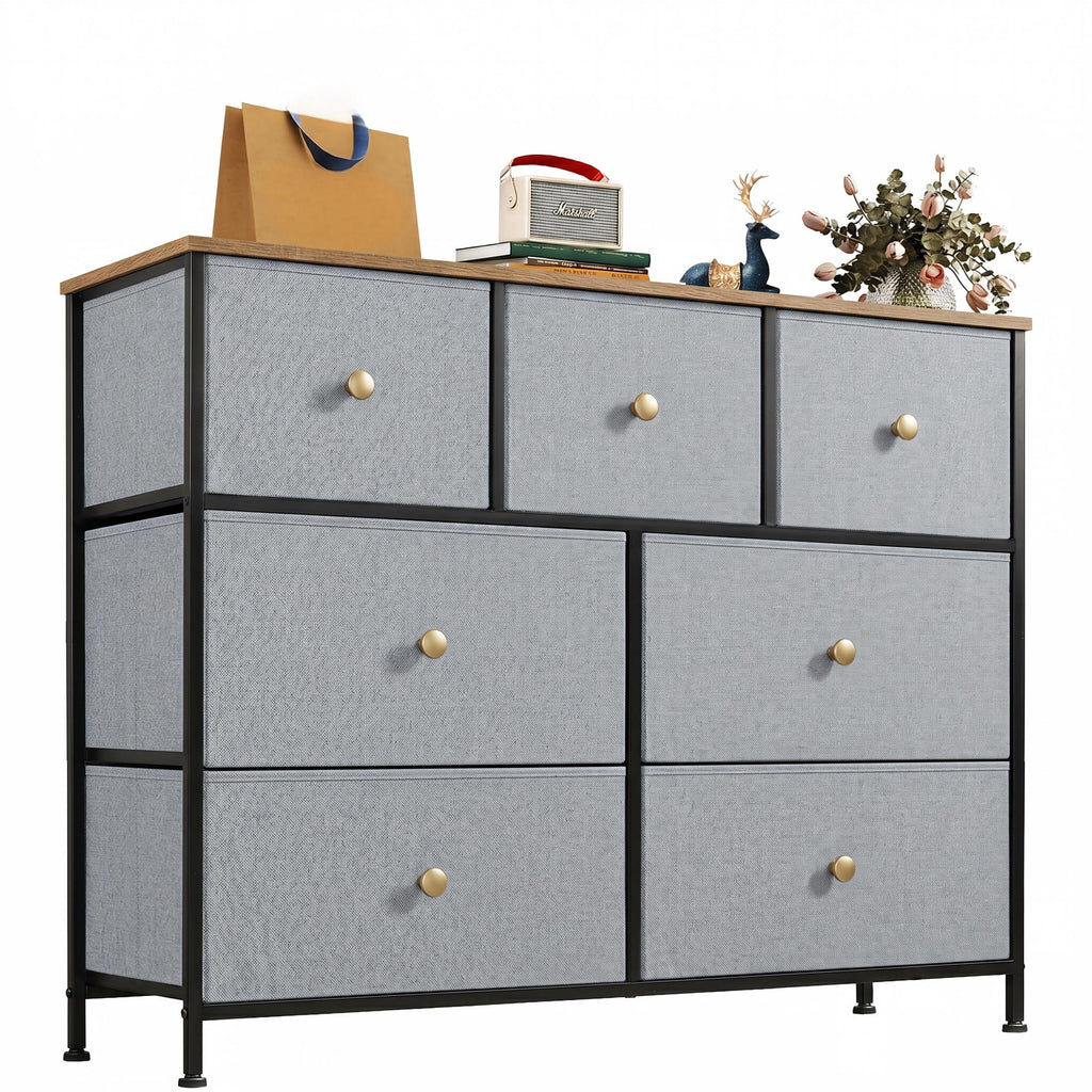 Pillar Home 7-Drawer Fabric Dresser Storage Chest for Bedroom, Closet