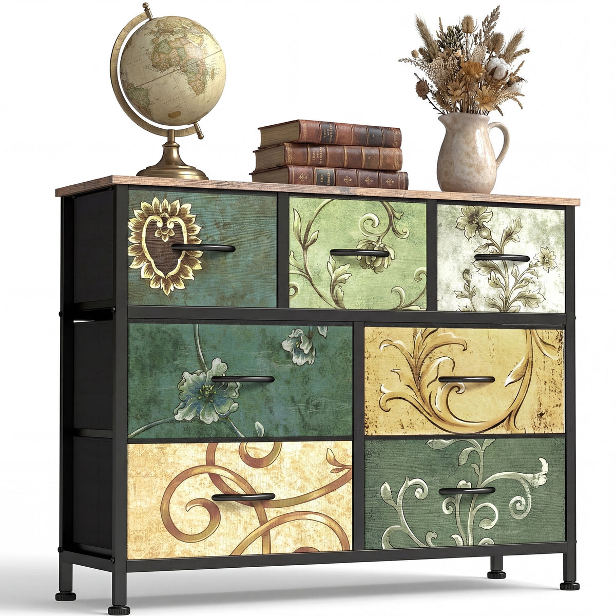 Pillar Home 7-Drawer Fabric Dresser Storage Chest for Bedroom, Closet