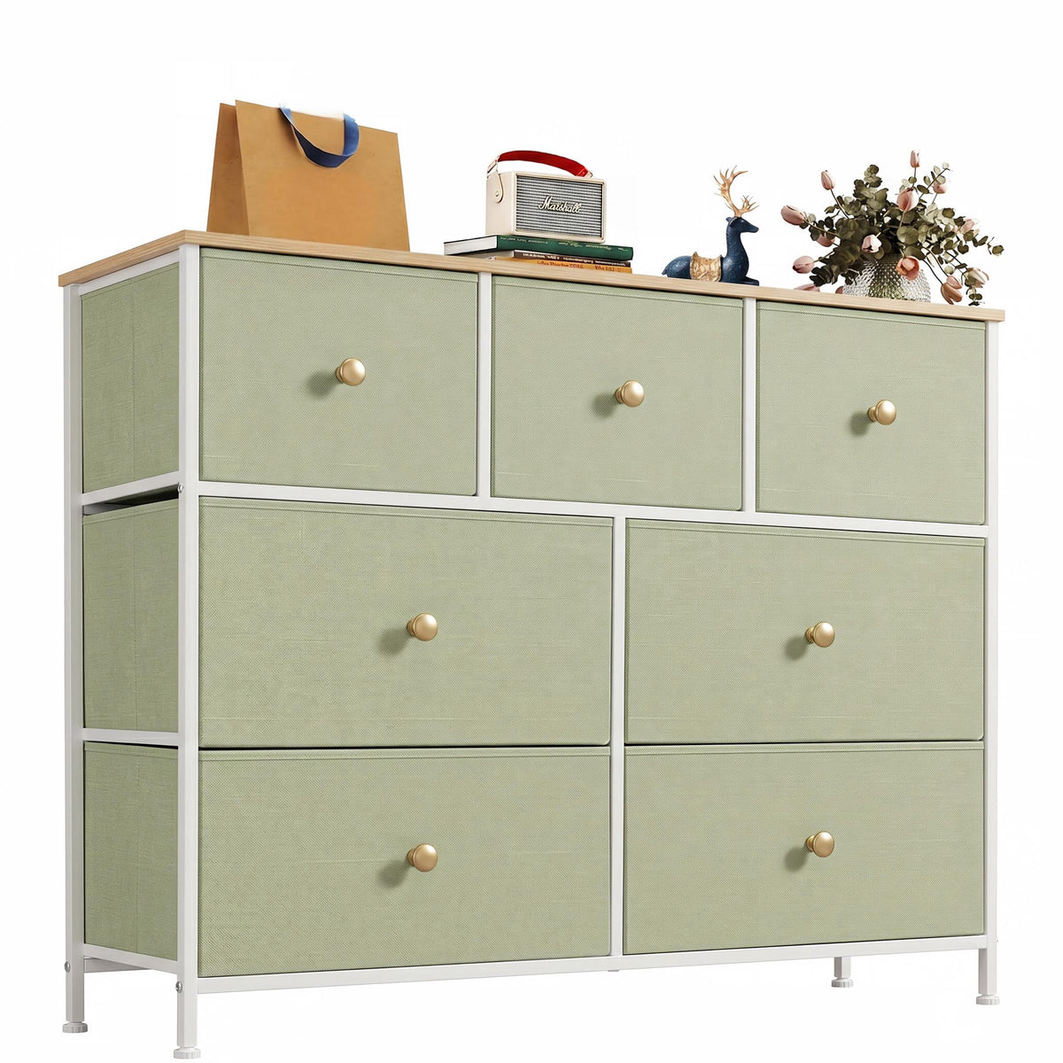 Pillar Home 7-Drawer Fabric Dresser Storage Chest for Bedroom, Closet