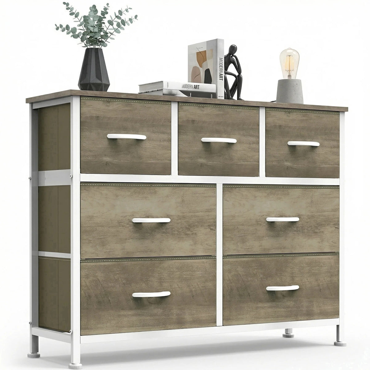 Pillar Home 7-Drawer Fabric Dresser Storage Chest for Bedroom, Closet