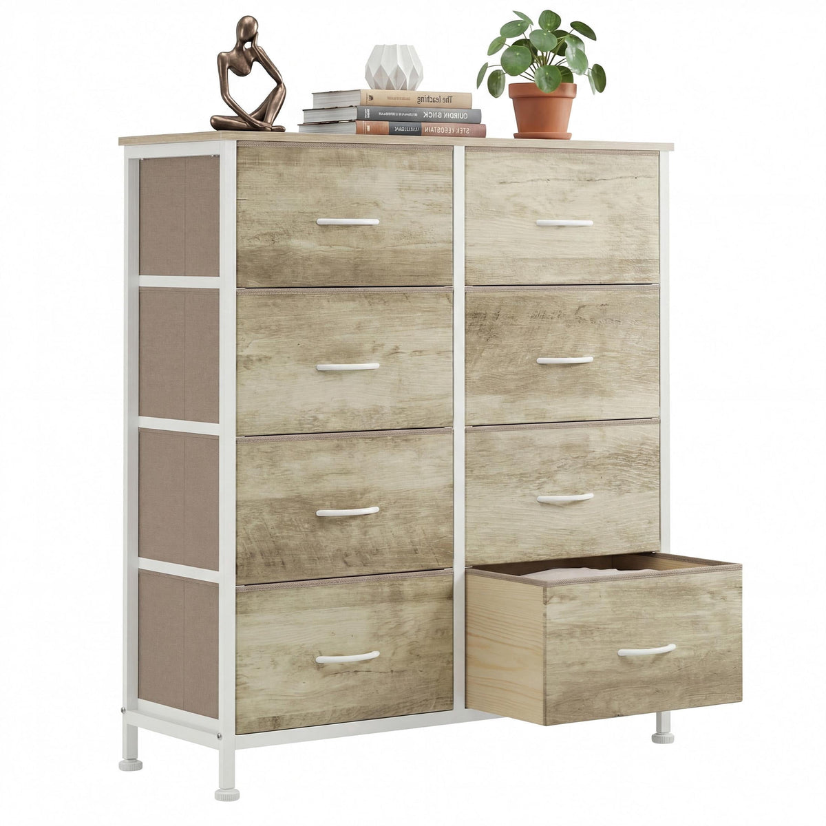 Pillar Home 8-Drawer Fabric Dresser Storage Chest