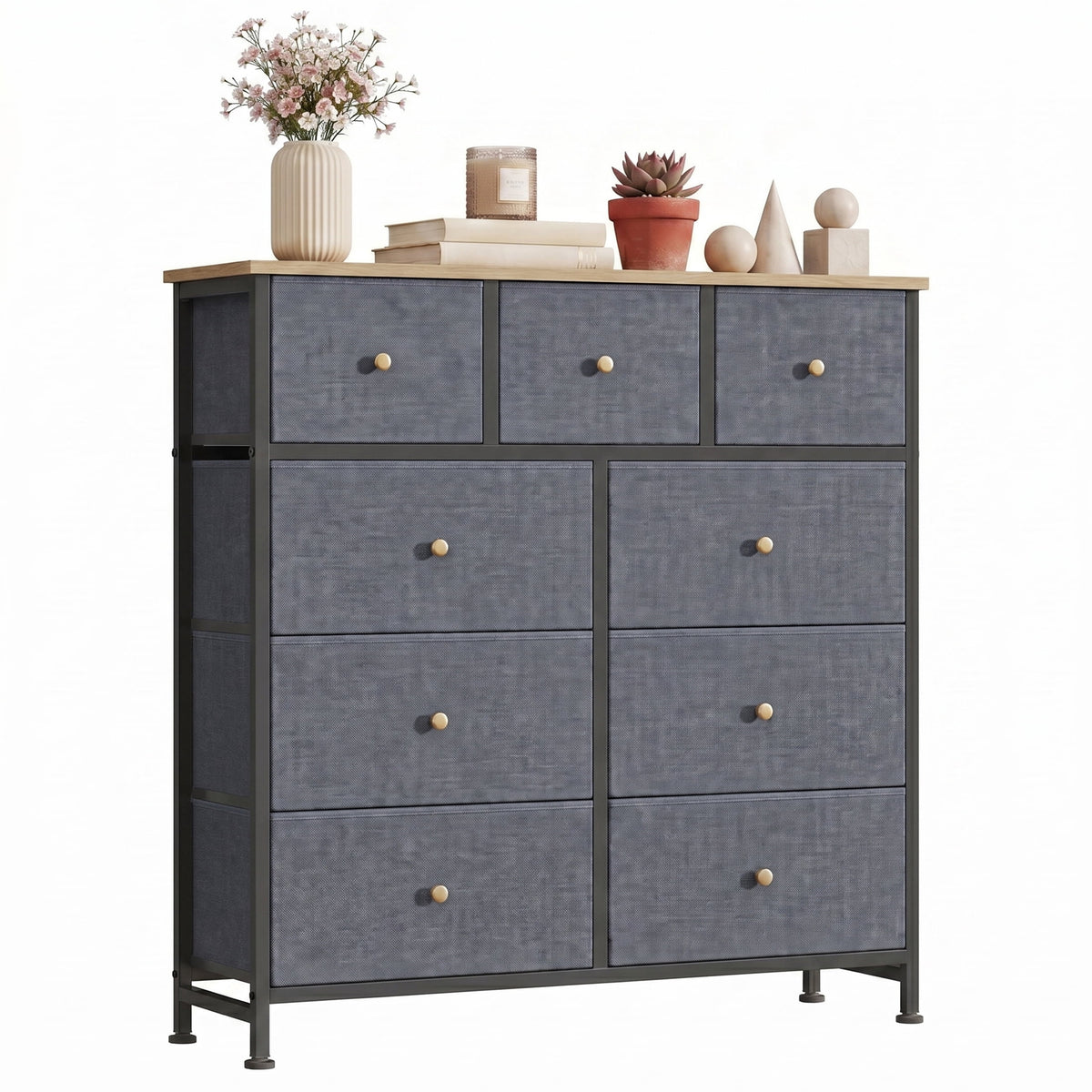 Pillar Home 9-Drawer Fabric Dresser Storage Chest