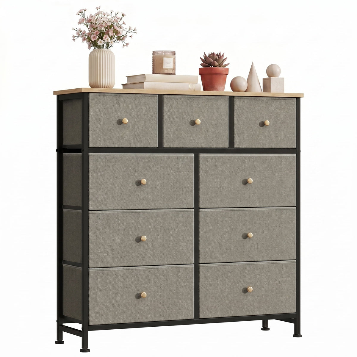 Pillar Home 9-Drawer Fabric Dresser Storage Chest