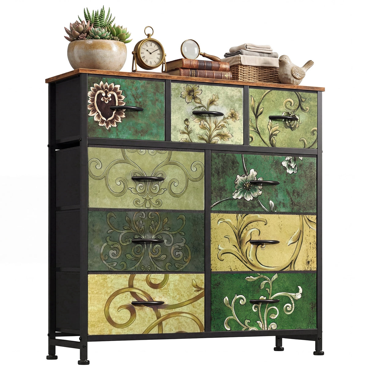 Pillar Home 9-Drawer Fabric Dresser Storage Chest