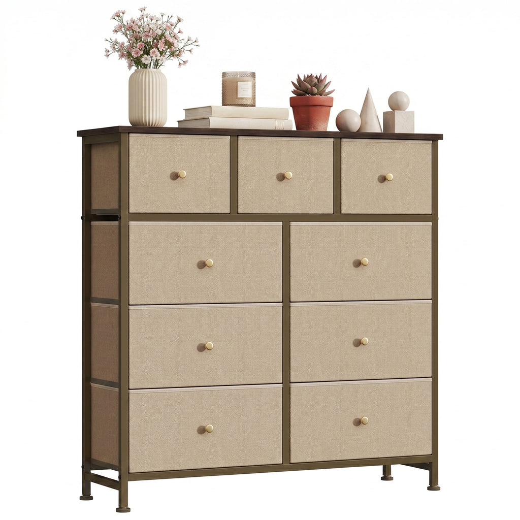 Pillar Home 9-Drawer Fabric Dresser Storage Chest