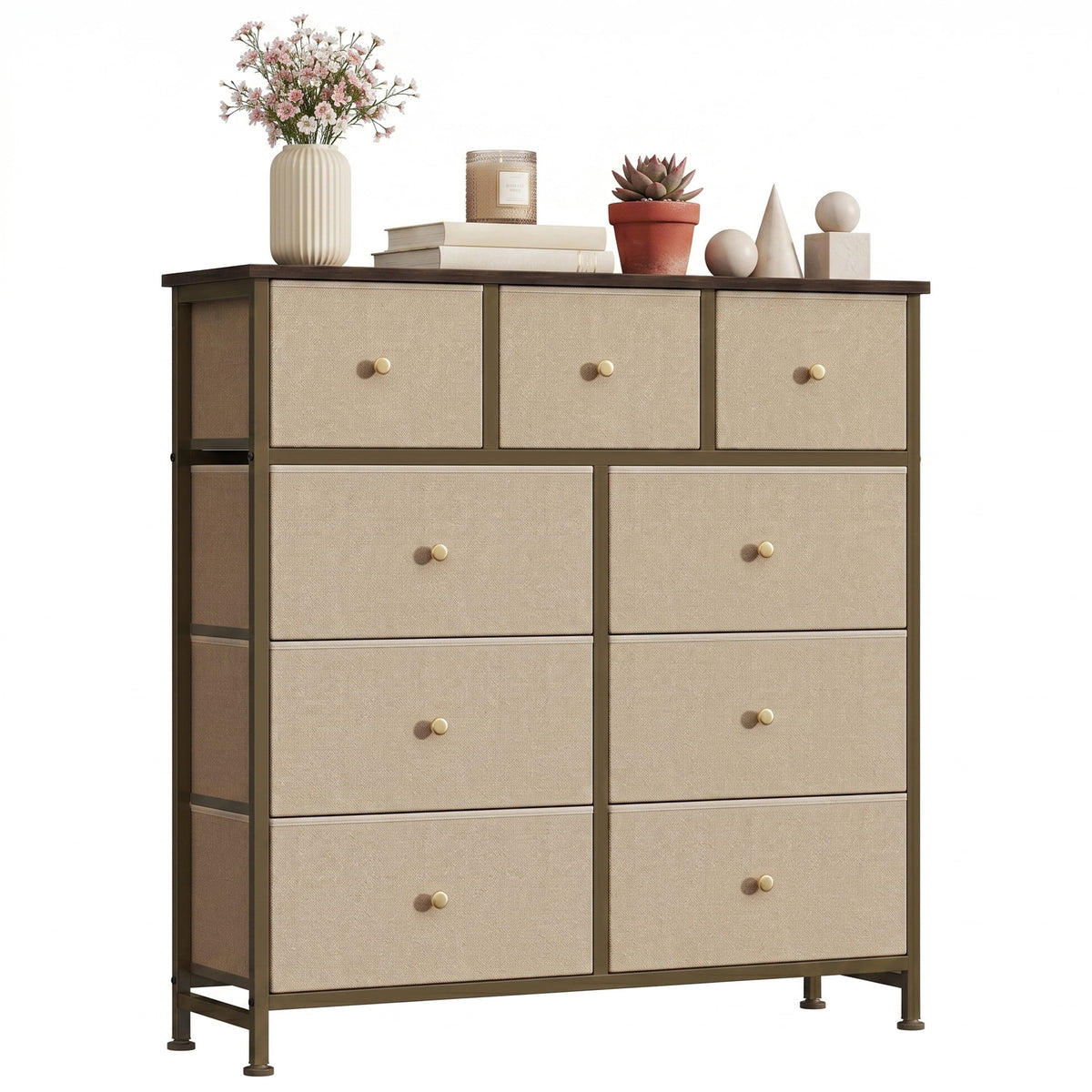 Pillar Home 9-Drawer Fabric Dresser Storage Chest