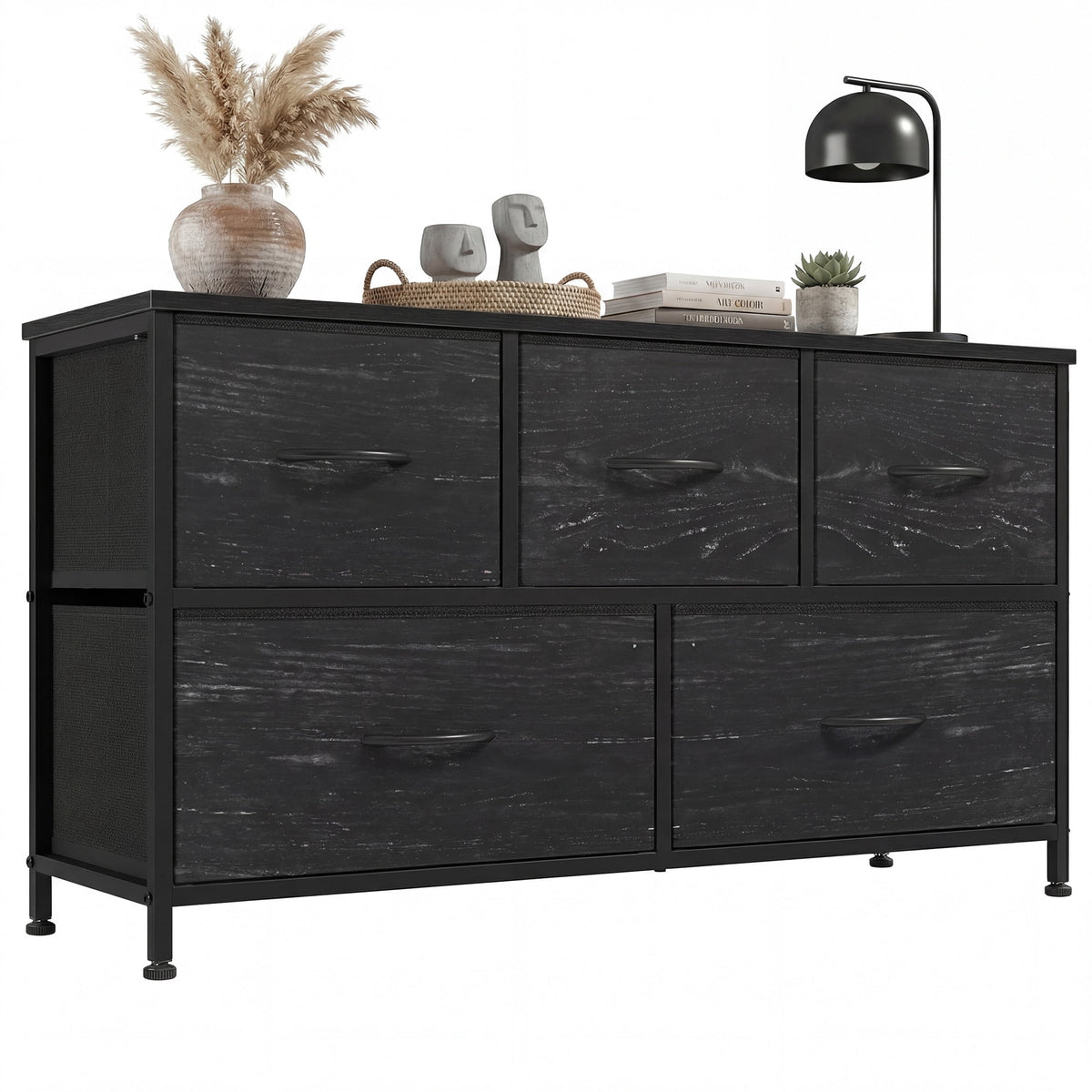 Pillar Home 5-Drawer Fabric Dresser TV Stand