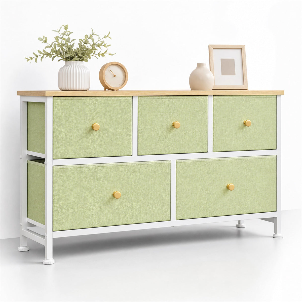 Pillar Home 5-Drawer Fabric Dresser TV Stand