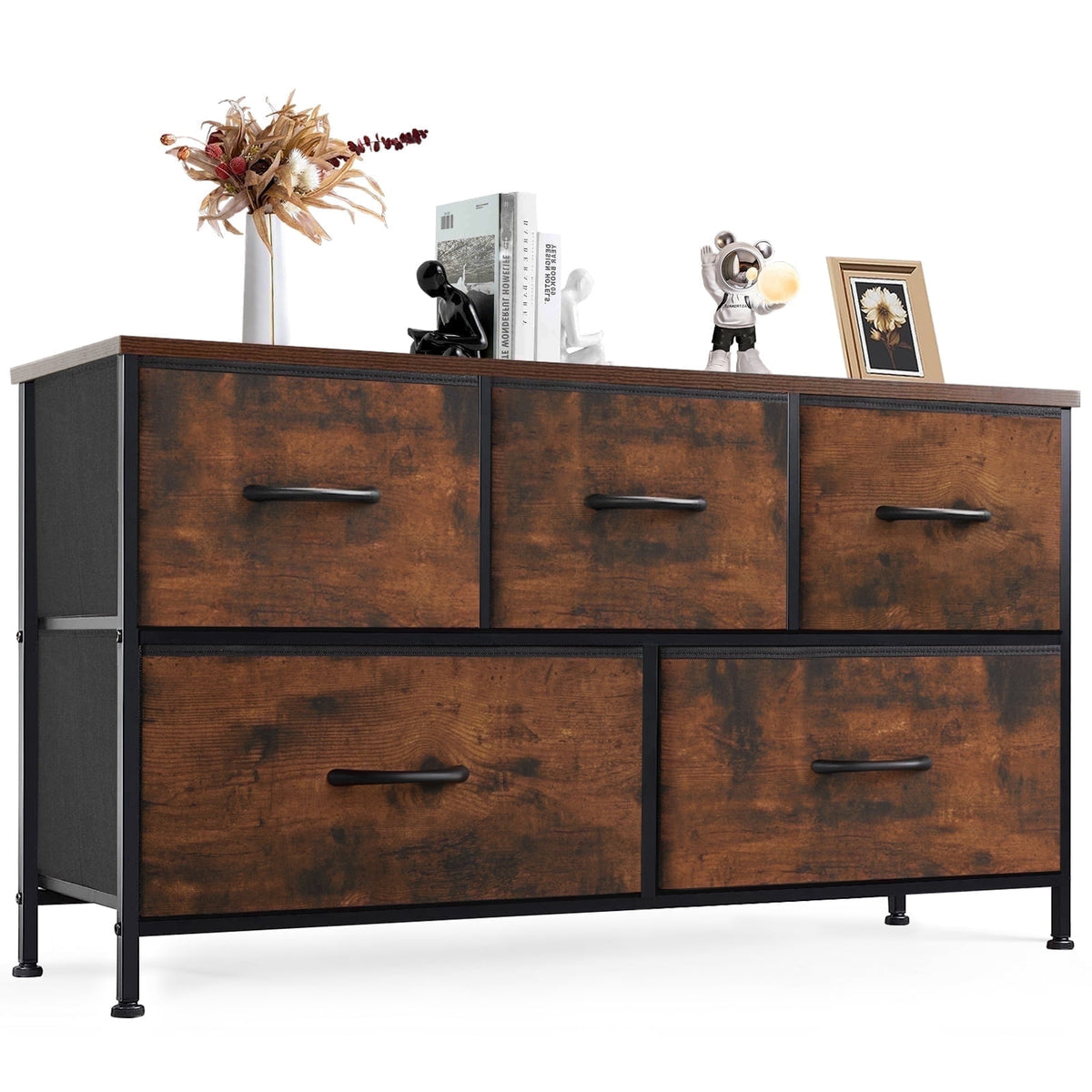 Pillar Home 5-Drawer Fabric Dresser TV Stand