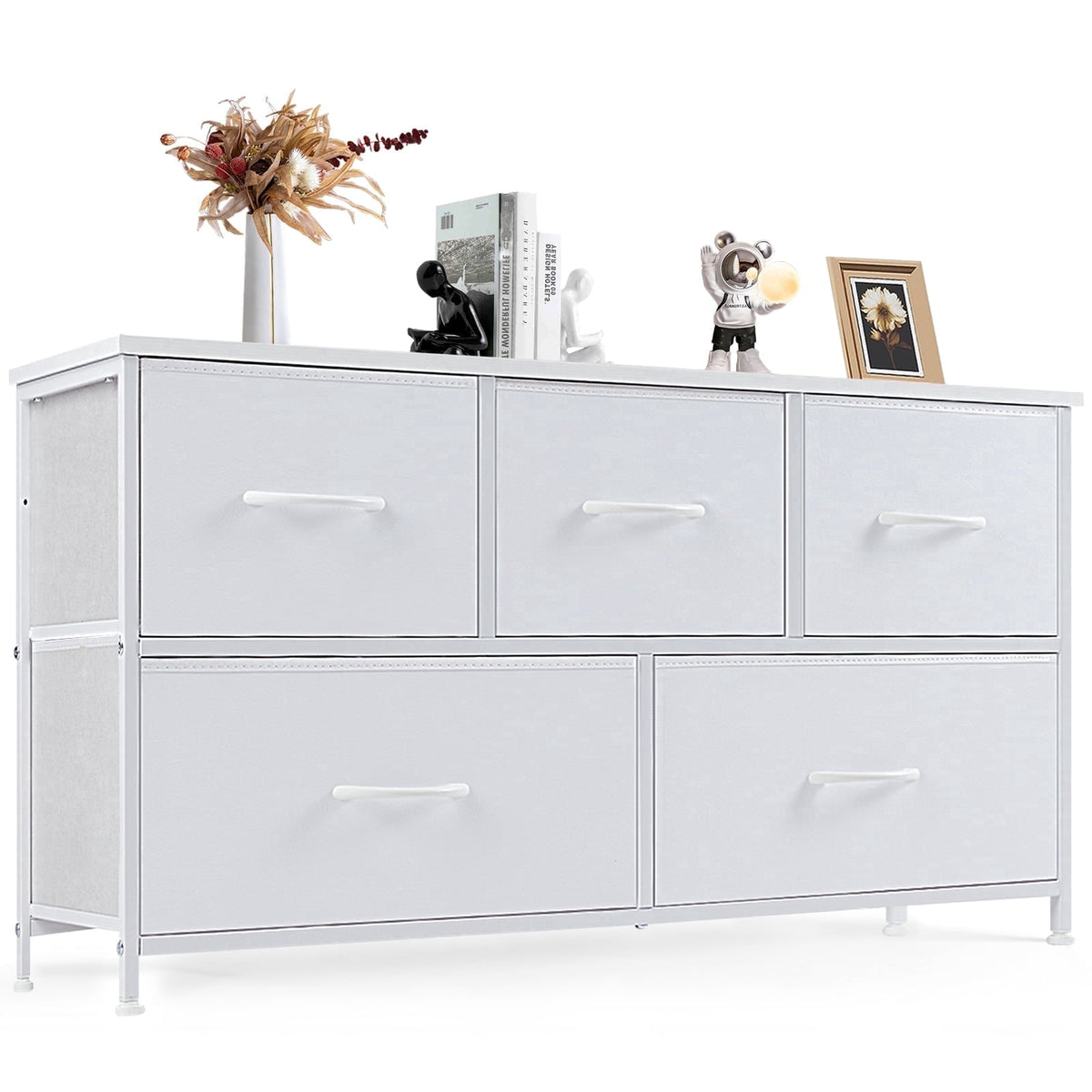 Pillar Home 5-Drawer Fabric Dresser TV Stand
