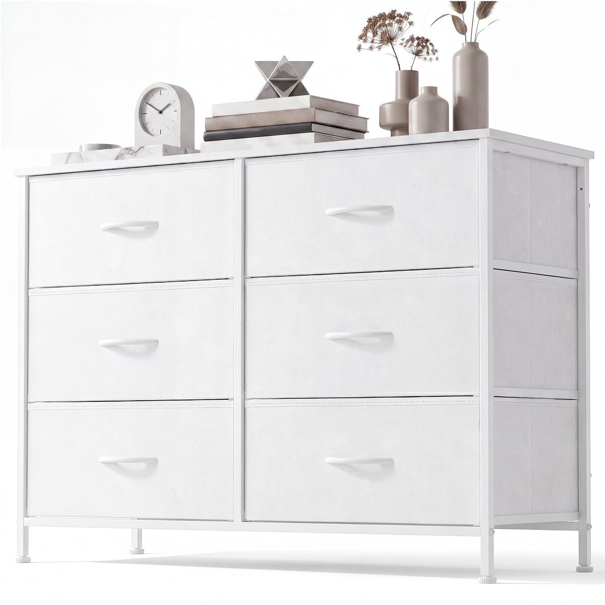Pillar Home 6-Drawer Fabric Dresser Storage Chest