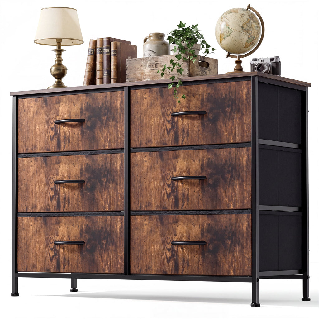 Pillar Home 6-Drawer Fabric Dresser Storage Chest