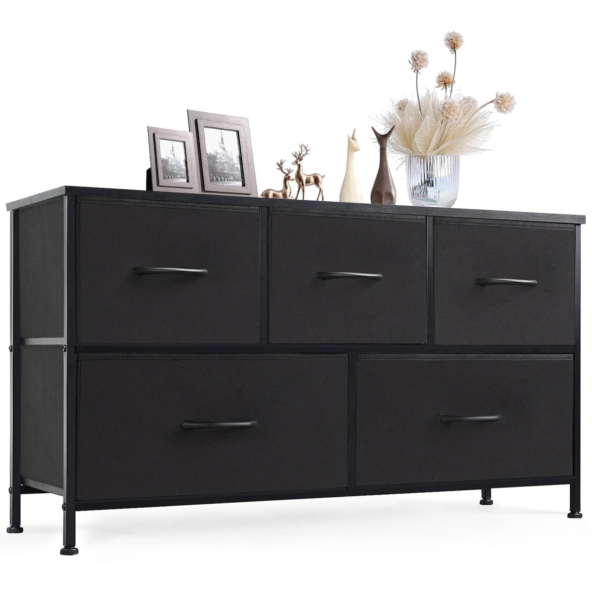 Pillar Home 5-Drawer Fabric Dresser TV Stand
