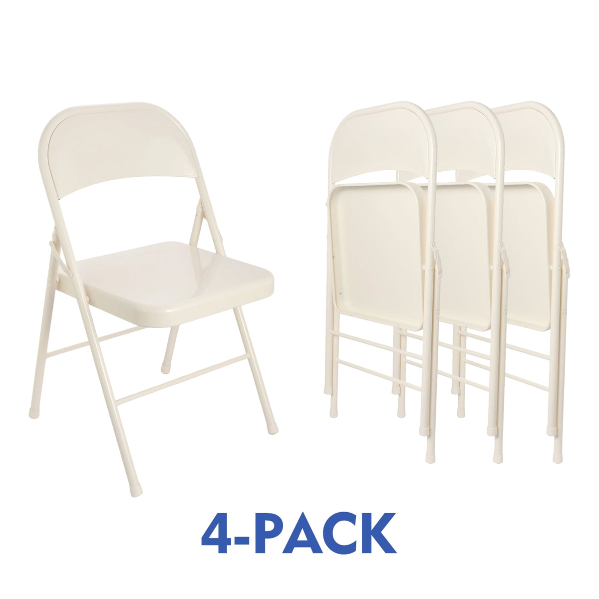 Pillar Home Steel Folding Chair, Black, Set of 4