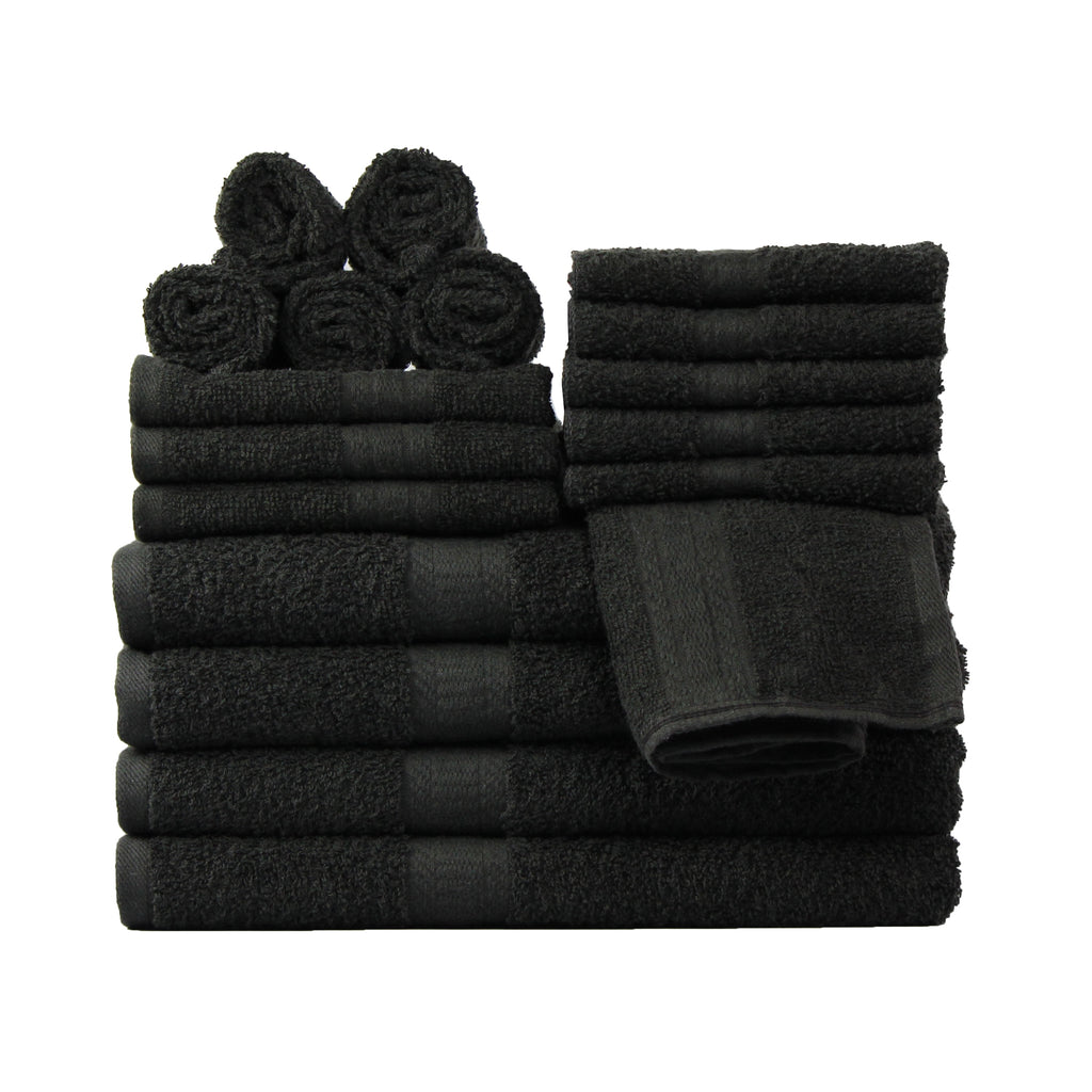 Pillar Home 18-Piece 100% Cotton Towel Set, Navy, 4 Bath Towels