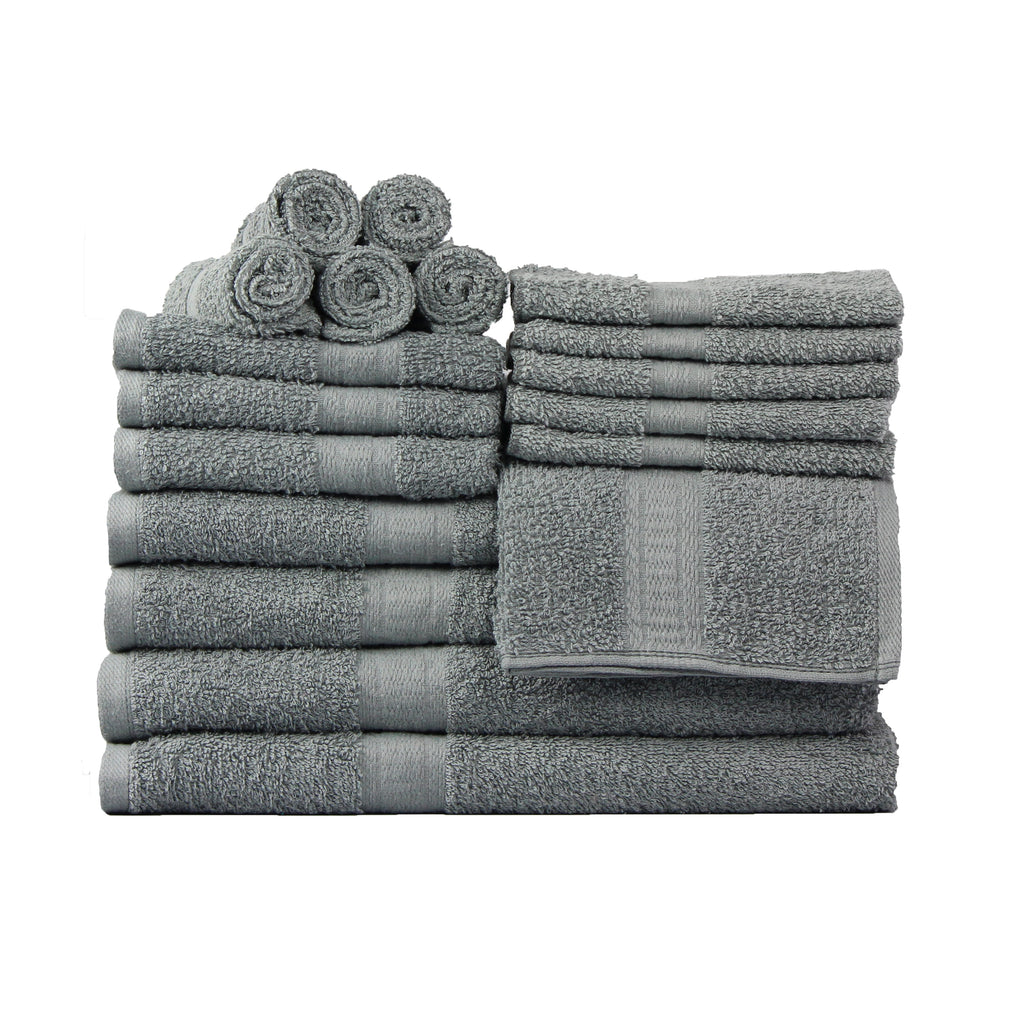 Pillar Home 18-Piece 100% Cotton Towel Set, Navy, 4 Bath Towels