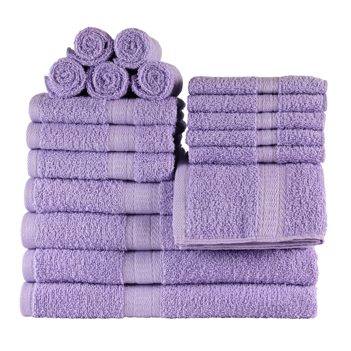 Pillar Home 18-Piece 100% Cotton Towel Set, Navy, 4 Bath Towels