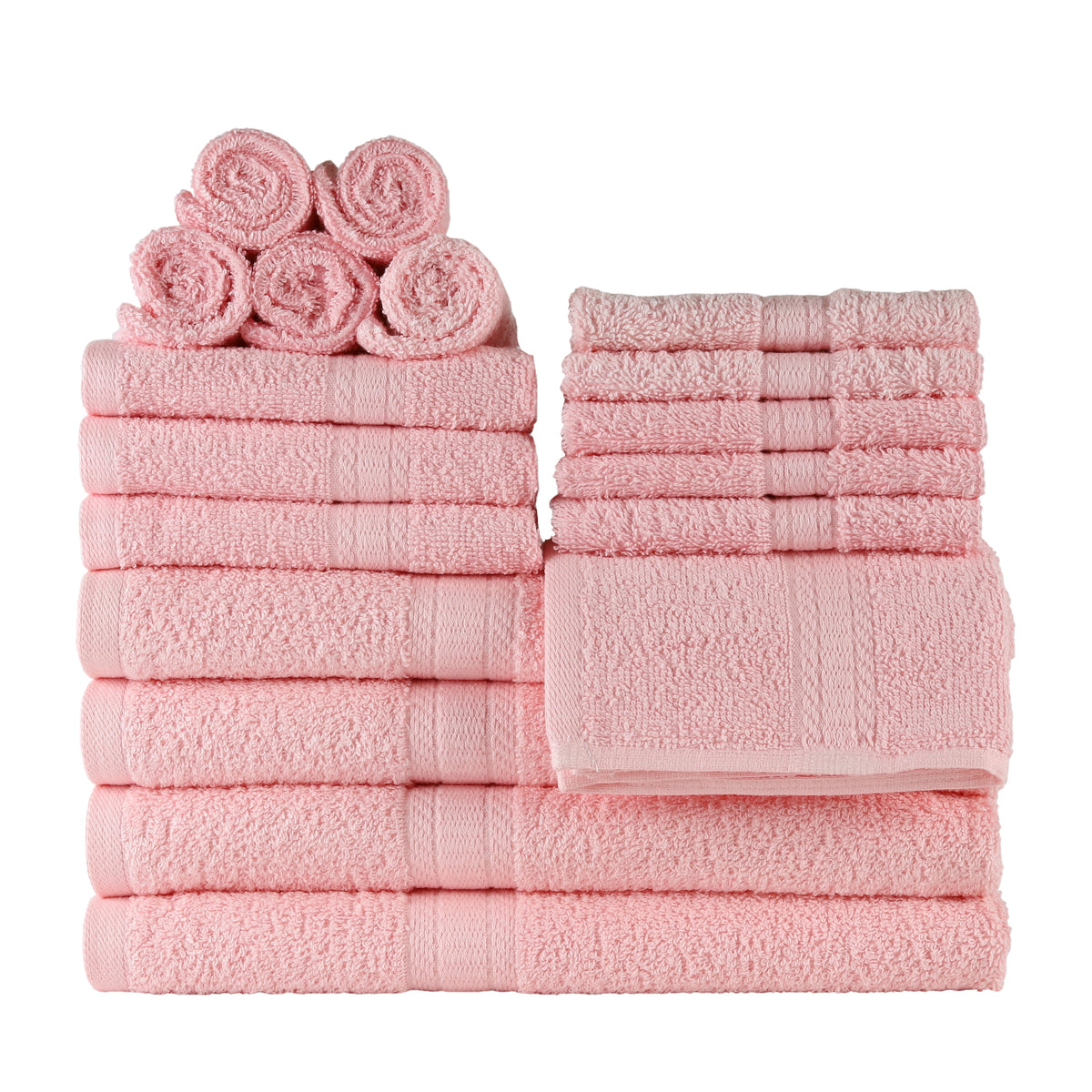 Pillar Home 18-Piece 100% Cotton Towel Set, Navy, 4 Bath Towels