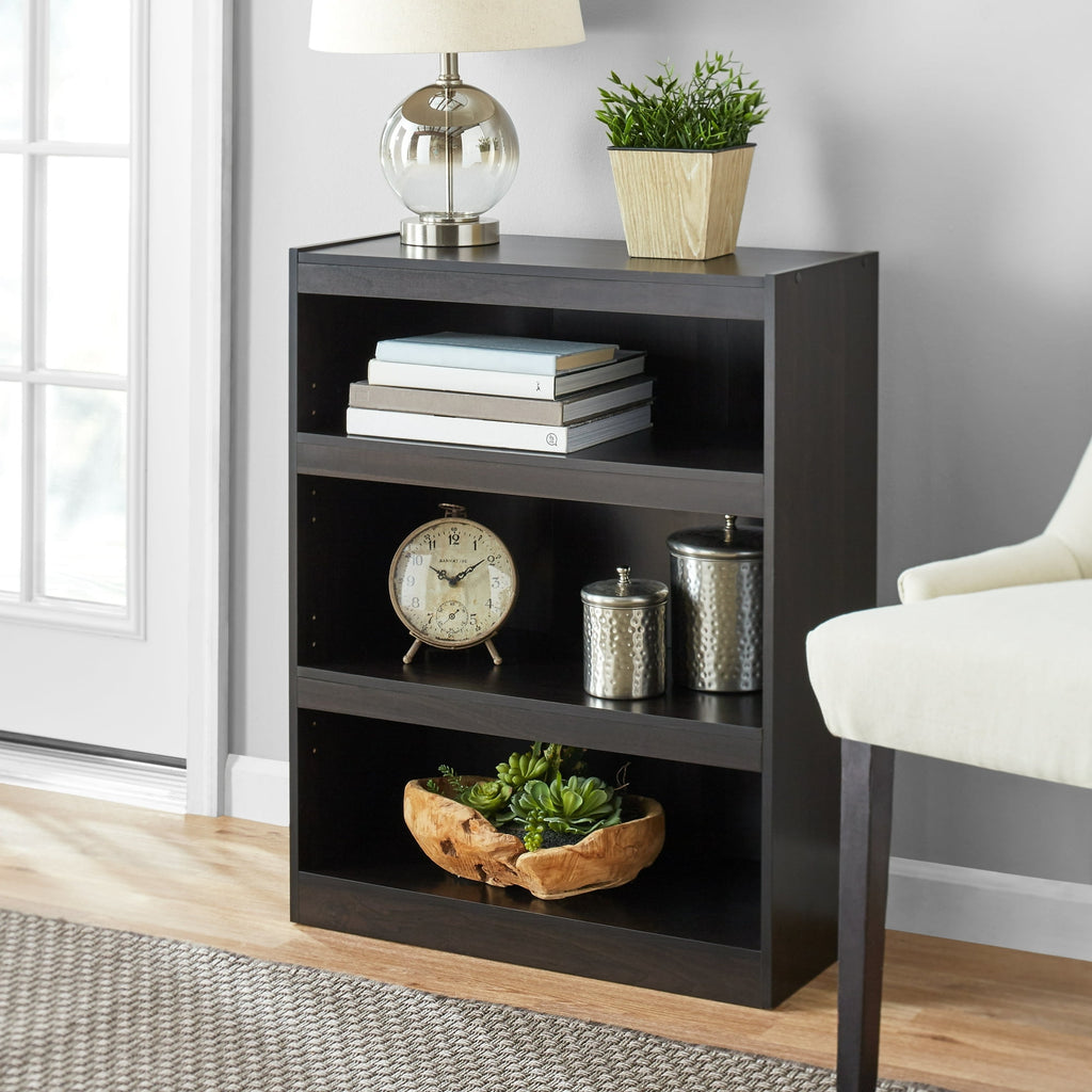Pillar Home 3-Shelf Bookcase with Adjustable Shelves
