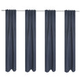 Pillar Home Solid Black Blackout Curtain Panel Set with Back Tabs - 4 Pack
