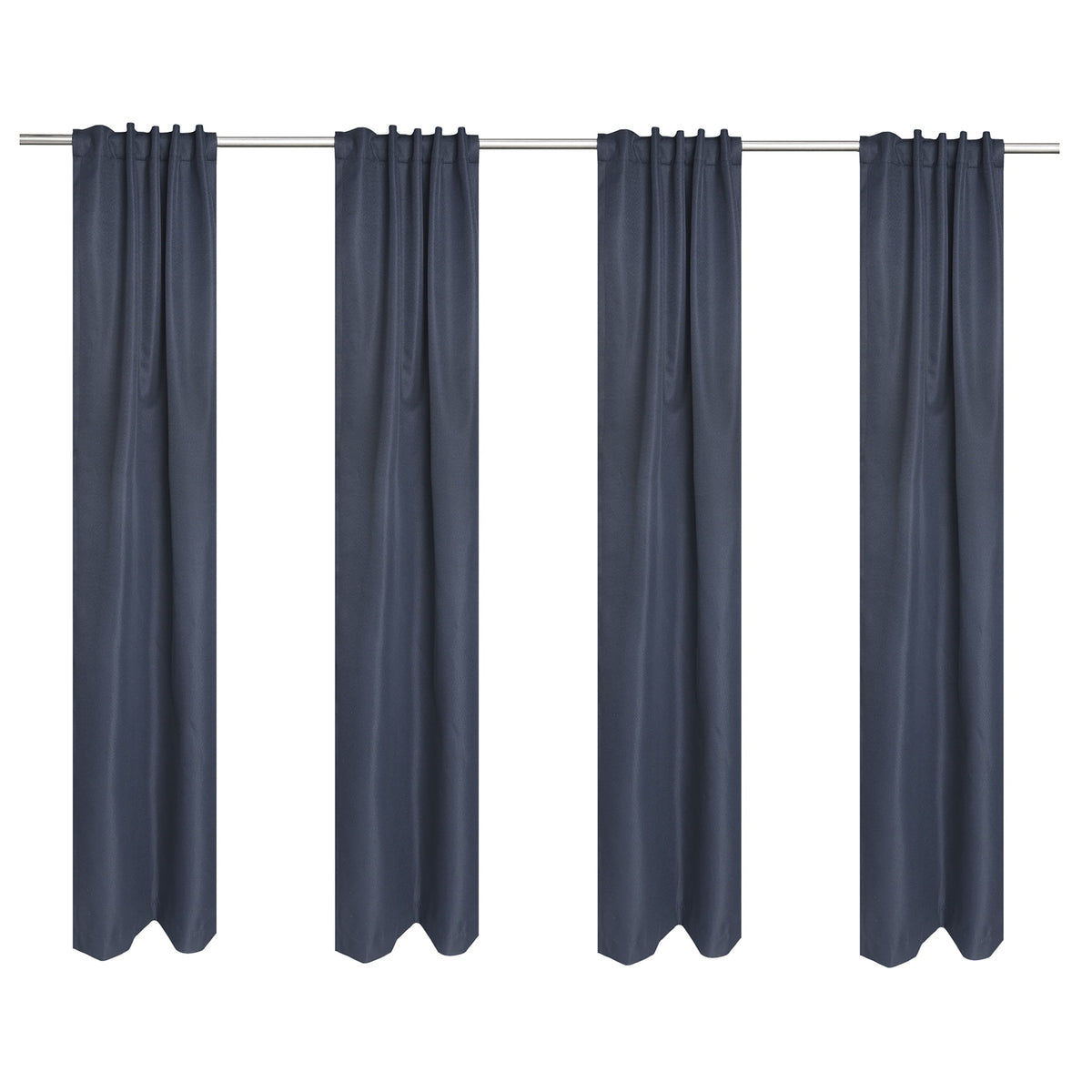Pillar Home Solid Black Blackout Curtain Panel Set with Back Tabs - 4 Pack